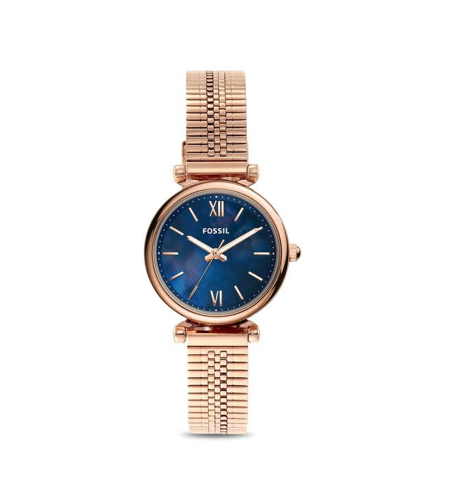 Fossil blue and discount rose gold watch