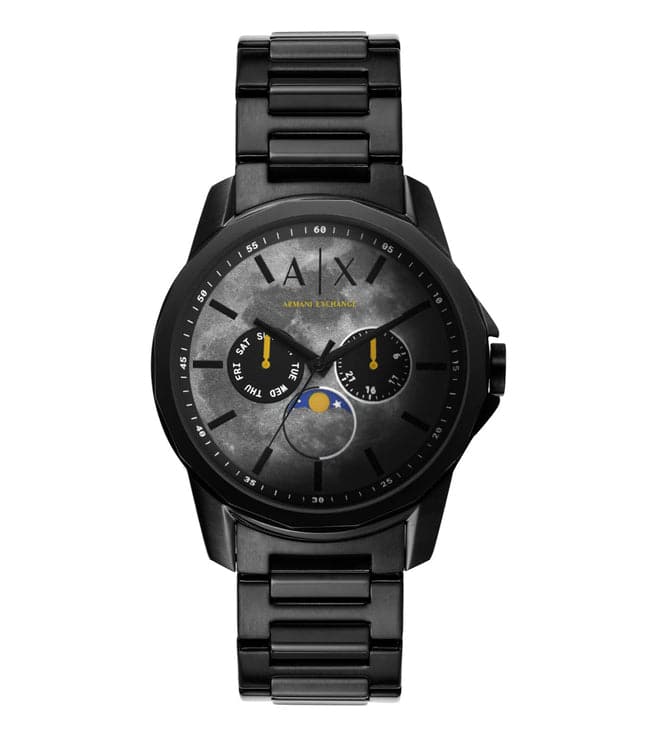 Armani Exchange Quartz 44 Analog Stainless mm fo Dial Grey Watch Steel
