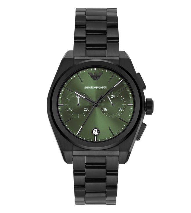 Armani chronograph shop black