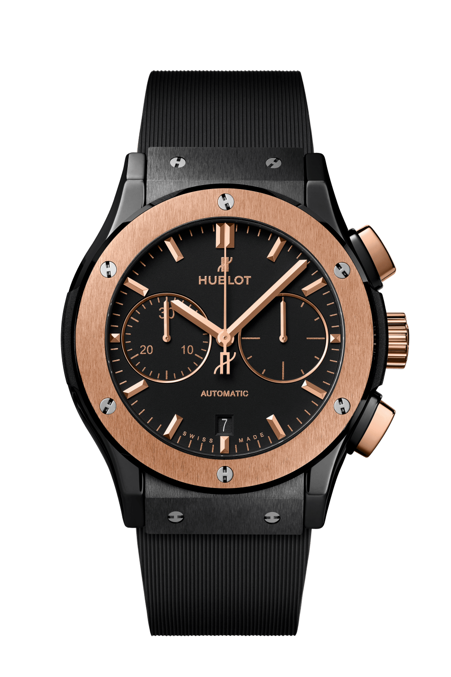 Round Hublot Classic Fusion Rose Gold Blue Dial Watch, For Personal Use