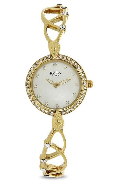 Raga moonlight mother of 2025 pearl metal strap watch