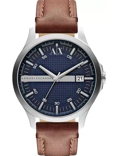 Armani Exchange Navy Dial Brown Leather Men S Watch