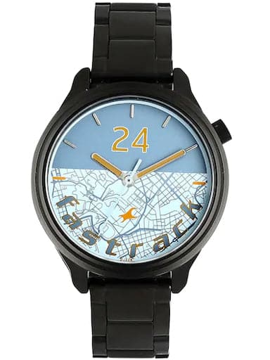 Fastrack Road Trip Bicolour Dial Stainless Steel Strap Watch