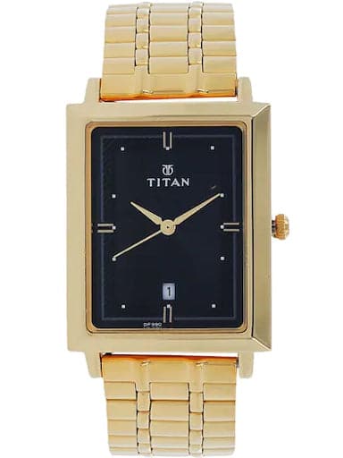 Titan Champagne Dial Gold Stainless Steel Strap Men'S Watch Nl1650Ym06