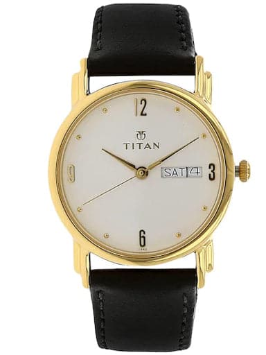 Titan leather 2024 belt mens watch