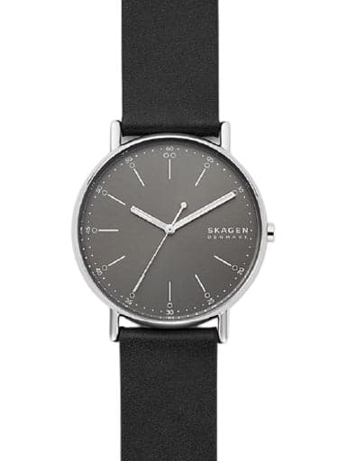 Skagen watch clearance black leather strap