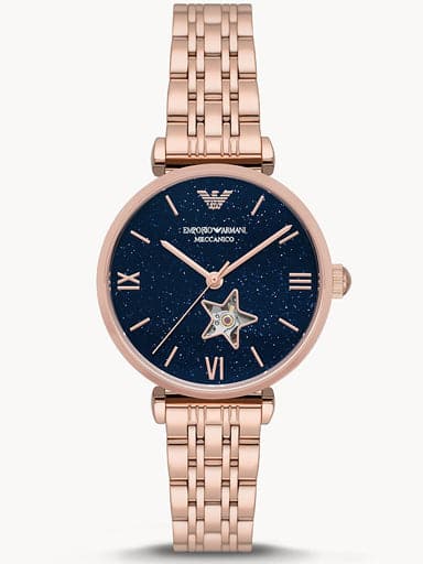 Emporio Armani Automatic Rose Gold Tone Stainless Steel Watch Ar60043