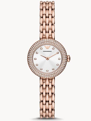 Emporio armani rose best sale gold tone ladies watch