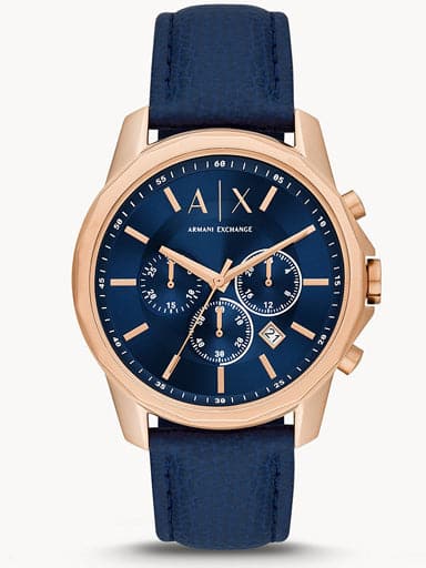 Armani Exchange Chronograph Blue Leather Watch Ax1723