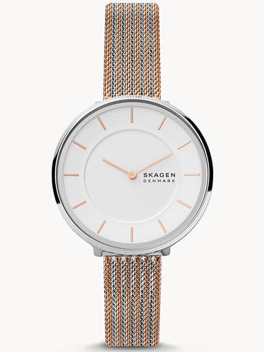 Skagen Gitte Two Hand Two Tone Stainless Steel Mesh Watch Skw3014I