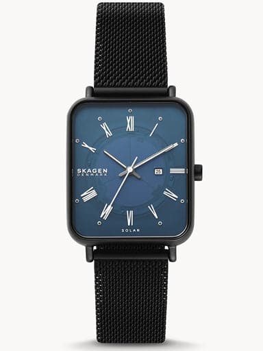 Skagen Ryle Solar-Powered Midnight Stainless Steel Mesh Watch Skw6756