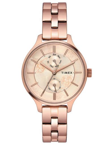 Timex Analog Gold Dial Womens Watch Twel14803 7155