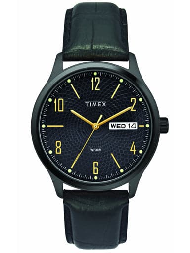 Timex analog black sale dial men's watch