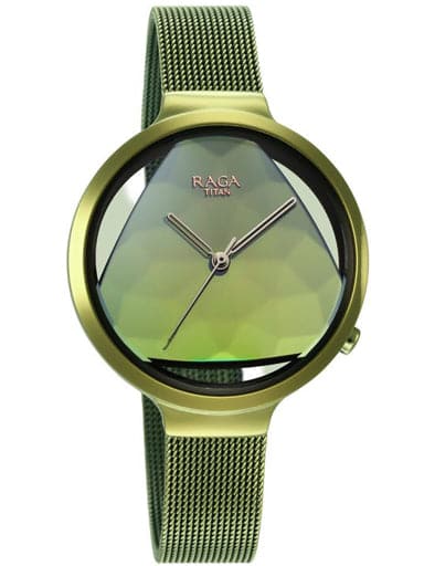 Titan green hot sale dial watch