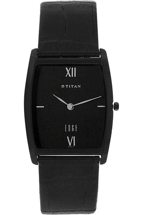 Titan watch best sale black leather belt