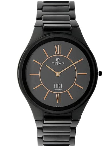 Titan Quartz Analog Black Dial Ceramic Strap Watch for Men