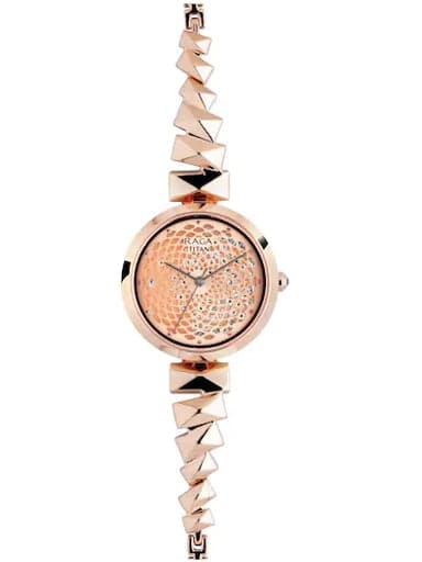 Titan Crystal From Raga Facet Rose Gold Dial Women S Watch Nn95121Wm01