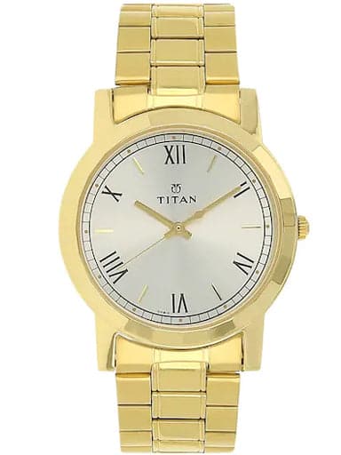 Titan watch golden sales colour price