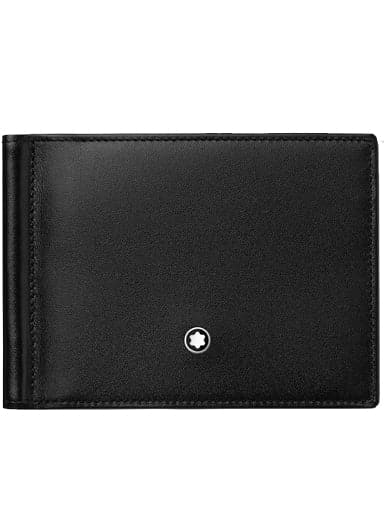 Montblanc Meisterstuck 6cc Leather Wallet with Money Clip Black