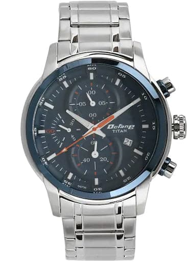 Titan Quartz Analog with Date Blue Dial Stainless Steel Strap Watch for Men