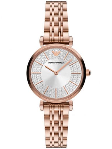 Emporio armani rose deals gold watch