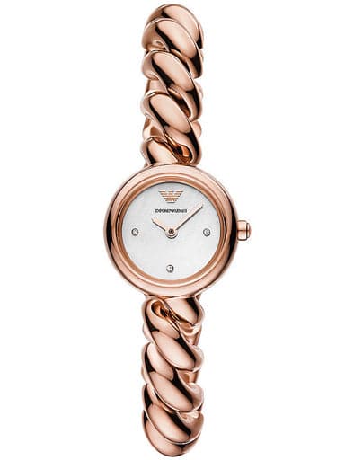 Emporio Armani Two Hand Rose Gold Tone Stainless Steel Watch Ar11442I