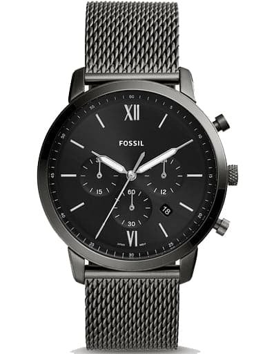 Fossil Neutra Chronograph Smoke Stainless Steel Mesh Watch Fs5699