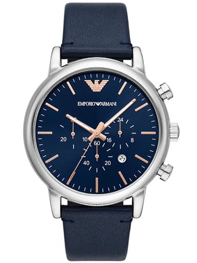 Emporio Armani Chronograph Blue Leather Watch Ar11451