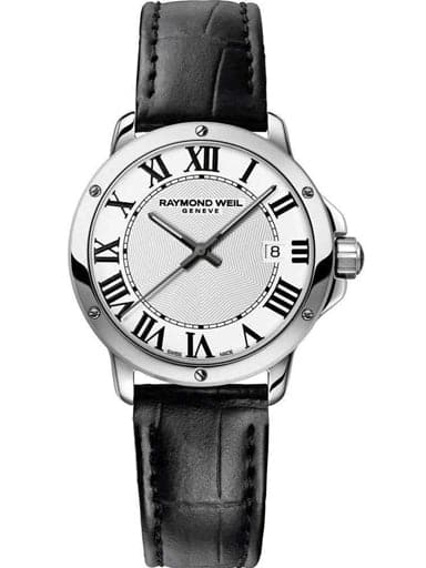 Raymond Weil Tango White Dial Black Leather Ladies Watch