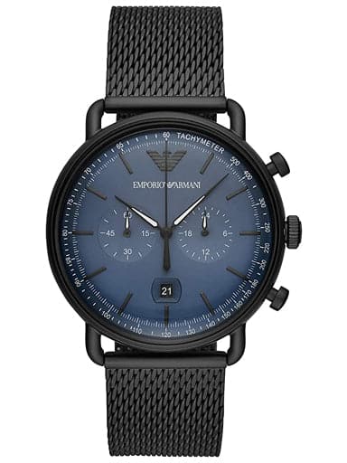 Armani chronograph watch outlet blue