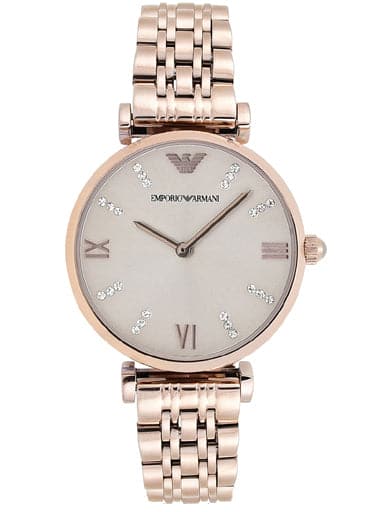 Emporio Armani Dress Collection Round Analog Gray Dial Ladies Watch