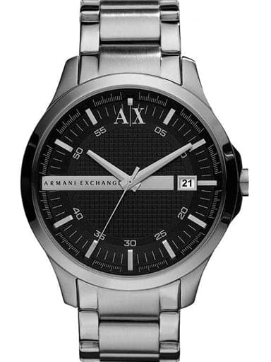 Armani exchange gents smart 2025 black steel bracelet watch