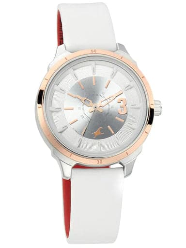 Fastrack All Nighters White Dial Leather Strap Watch