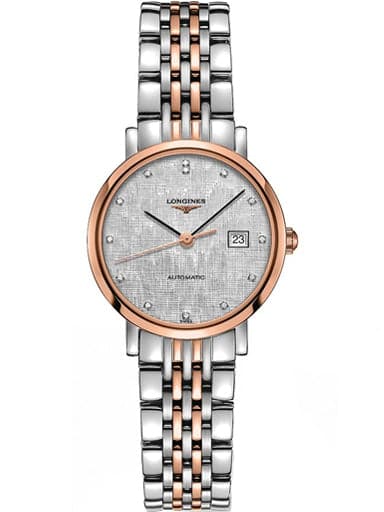 Longines Ladies Elegant Automatic Two Tone Diamond Set Watch