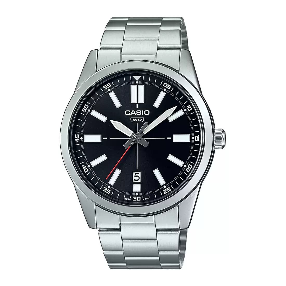 Casio silver best sale and black watch