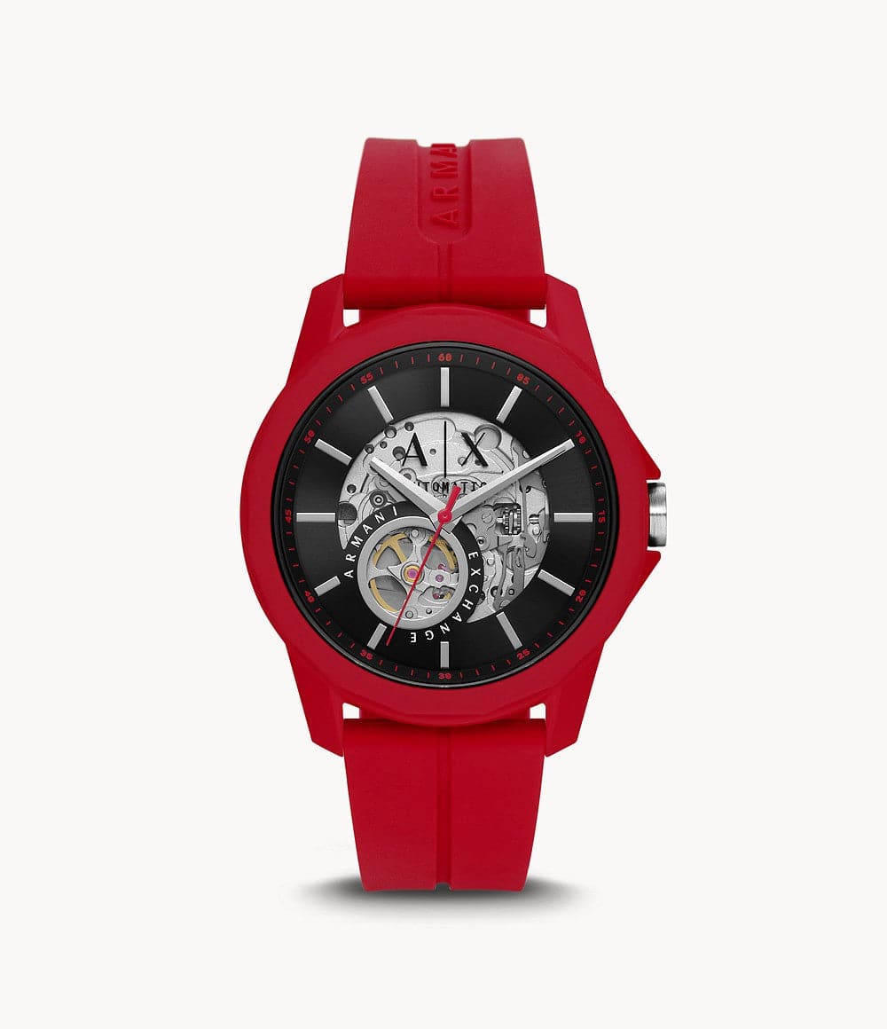 Armani Exchange Automatic Red Silicone Watch AX1728