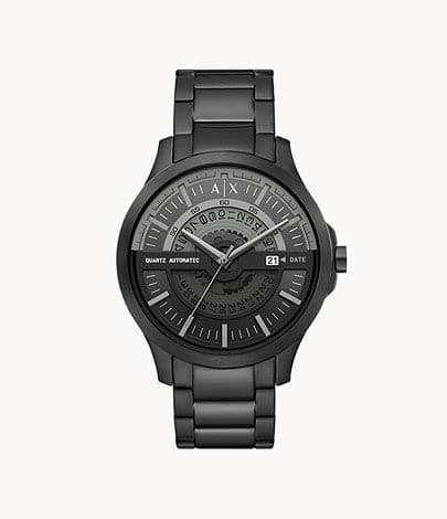 Armani Exchange Automatic Quartz Three Hand Date Black Stainless Steel