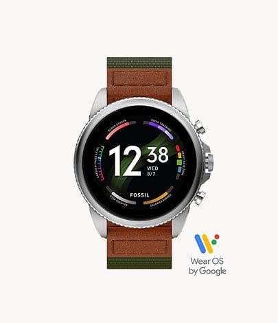 FOSSIL Gen 6 Smartwatch Venture Edition Olive Fabric and Leather FTW40