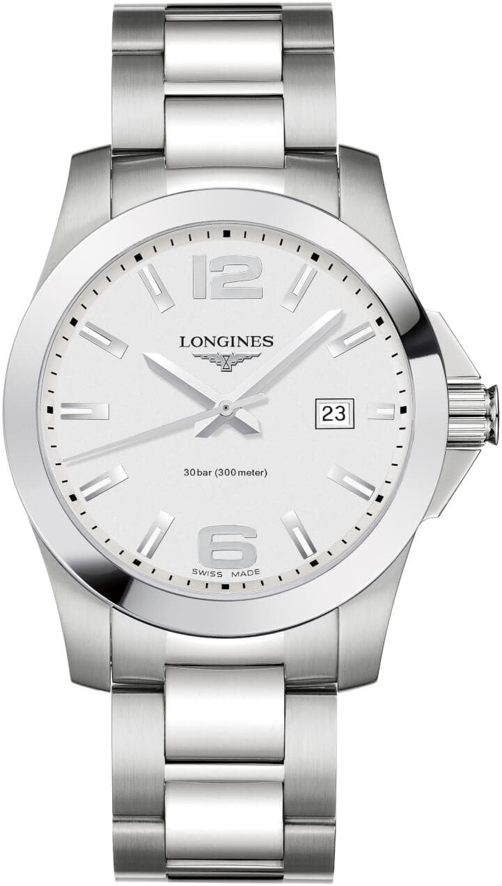 Longines Conquest Silver Dial Quartz Stainless Steel Men S Watch