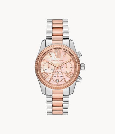 Michael Kors Lexington Chronograph Rose Gold-Tone Stainless Steel Watc