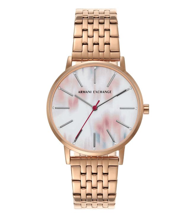 Armani exchange rose top gold ladies watch