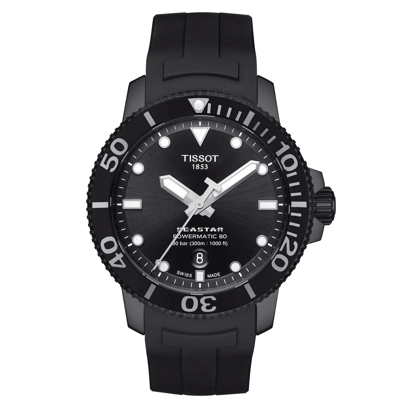 Tissot Seastar 1000 Powermatic 80 Black Dial Men S Watch