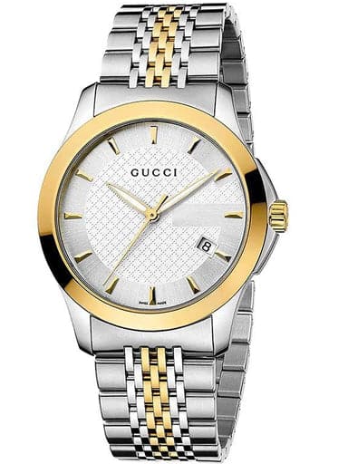 Gucci g stainless steel and gold 2024 plated ladies watch