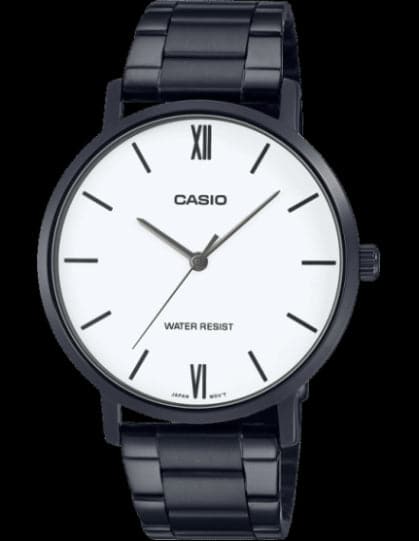 Casio black analog sales watch