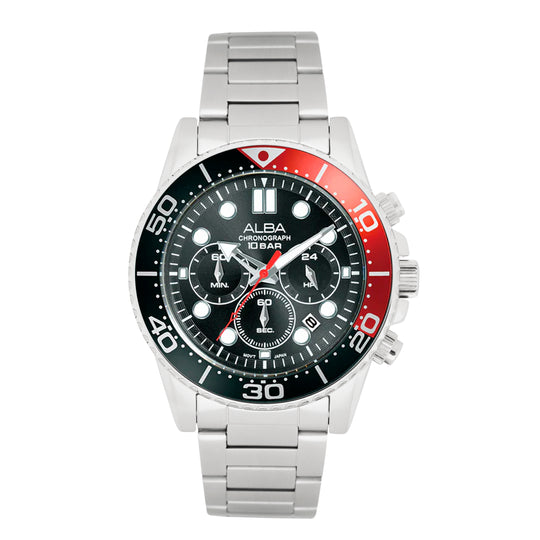 AT3J37X1 Midnight Black Dial with Black+Red Bezel Chronograph