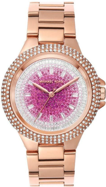 Michael Kors Camille Three-Hand Rose Gold-Tone Stainless Steel Watch - Kamal Watch Company