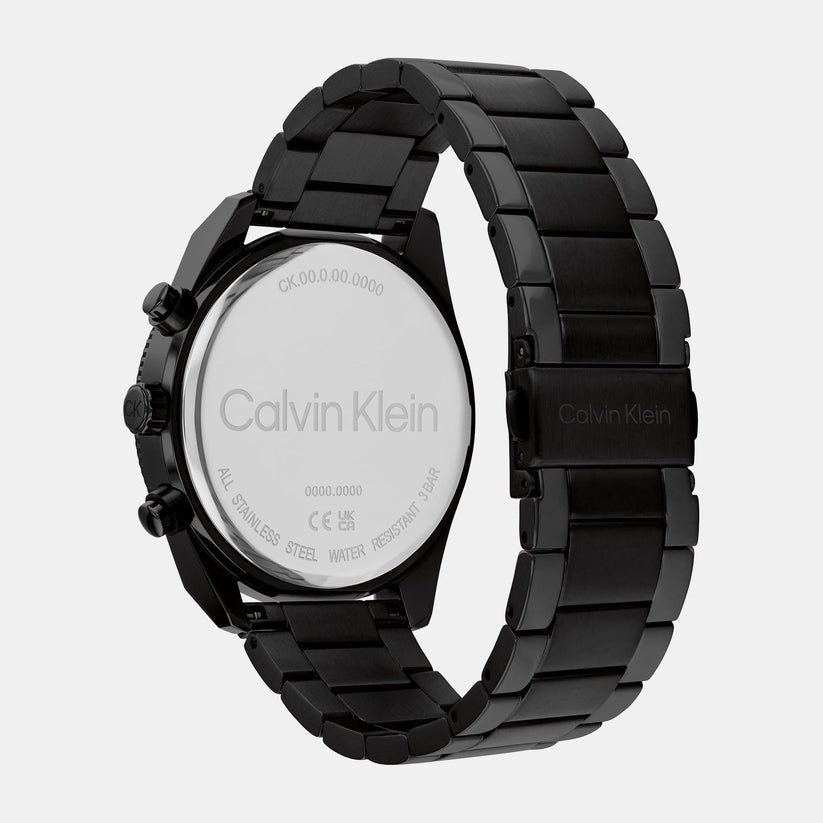 CALVIN KLEIN  Impact Men's Black Chronograph Stainless Steel Watch 25200359