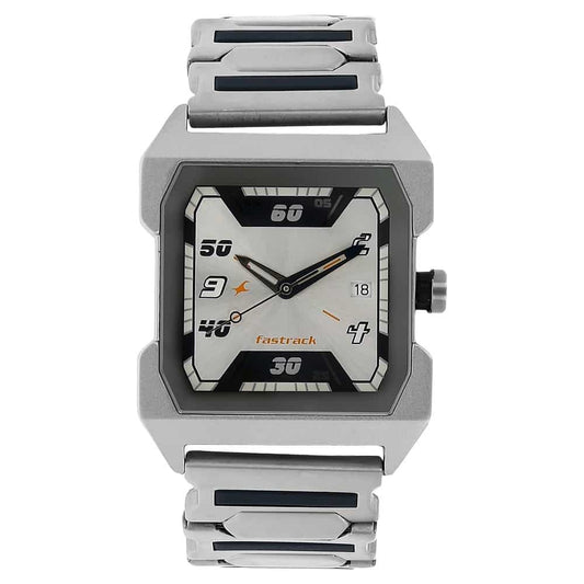 NR1474SM01 SILVER DIAL SILVER STAINLESS STEEL STRAP WATCH - Kamal Watch Company