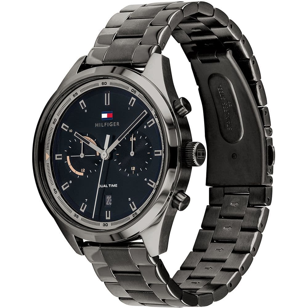 Tommy hilfiger Men Bennett Round Black Watches - Kamal Watch Company