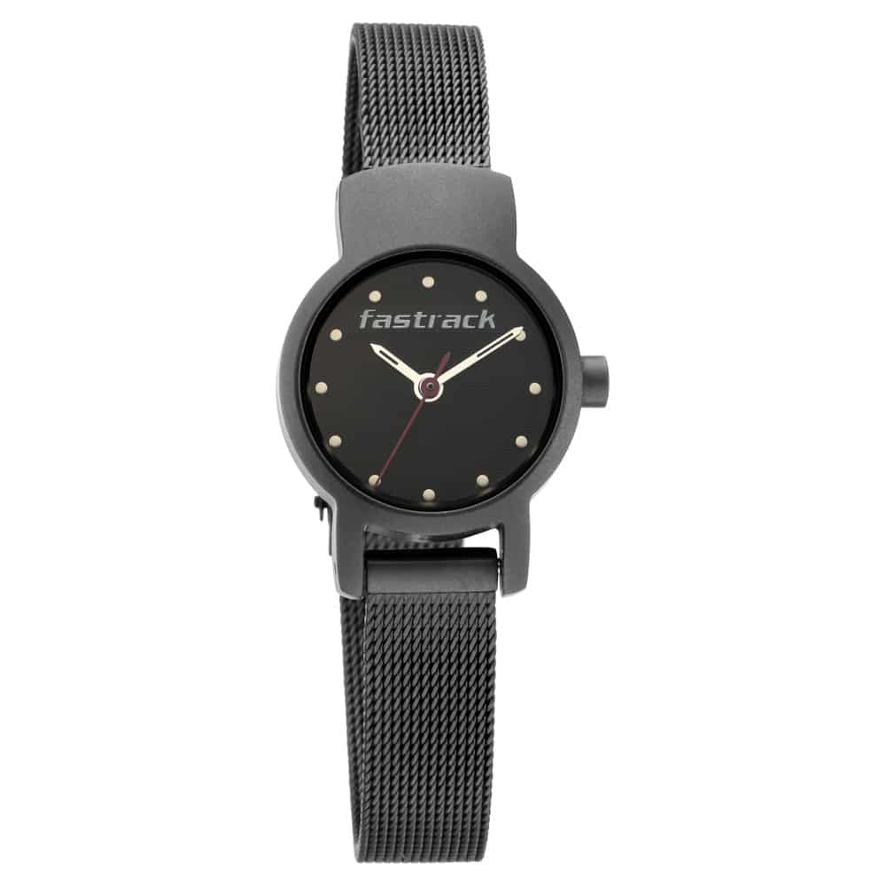 NR2298NM01 HITLIST BLACK DIAL STAINLESS STEEL STRAP WATCH